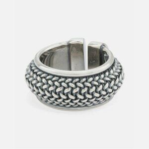 Mia Fiore Sterling Silver Woven Pattern Band Ring